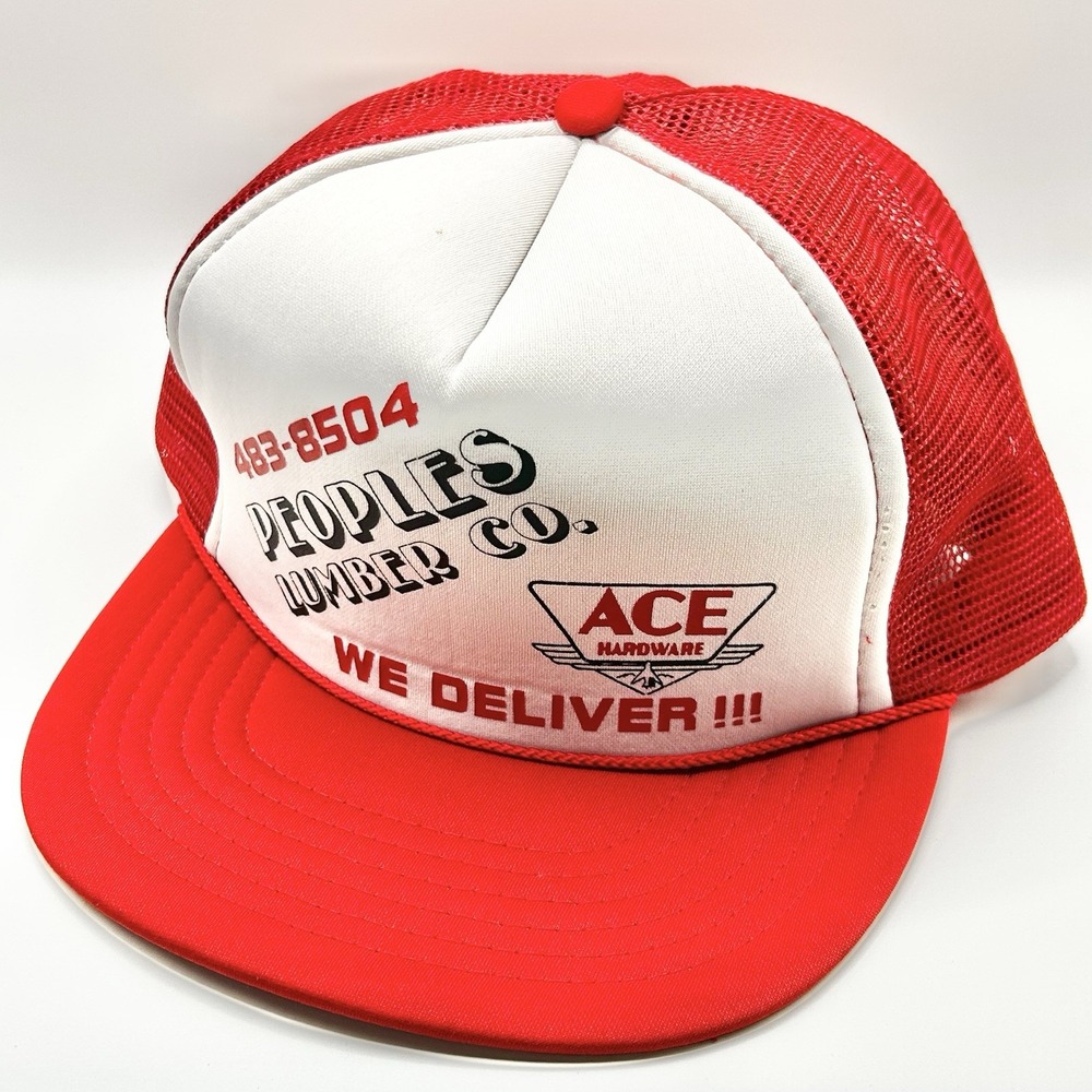 Ace Hardware Peoples Lumber Co. Foam Rope Trucker Hat Cap Snapback Adjustable